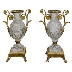 Paar Cristall-Vasen des 1. Kaiserreichs
