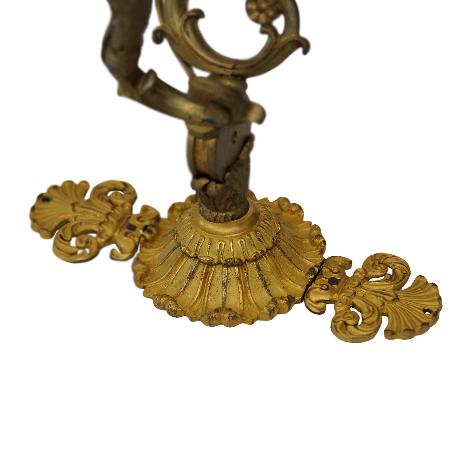 Pair of 1st Empire French Napoleonic Period Gilt Bronze Wall Lights, circa 1820 For Sale 1