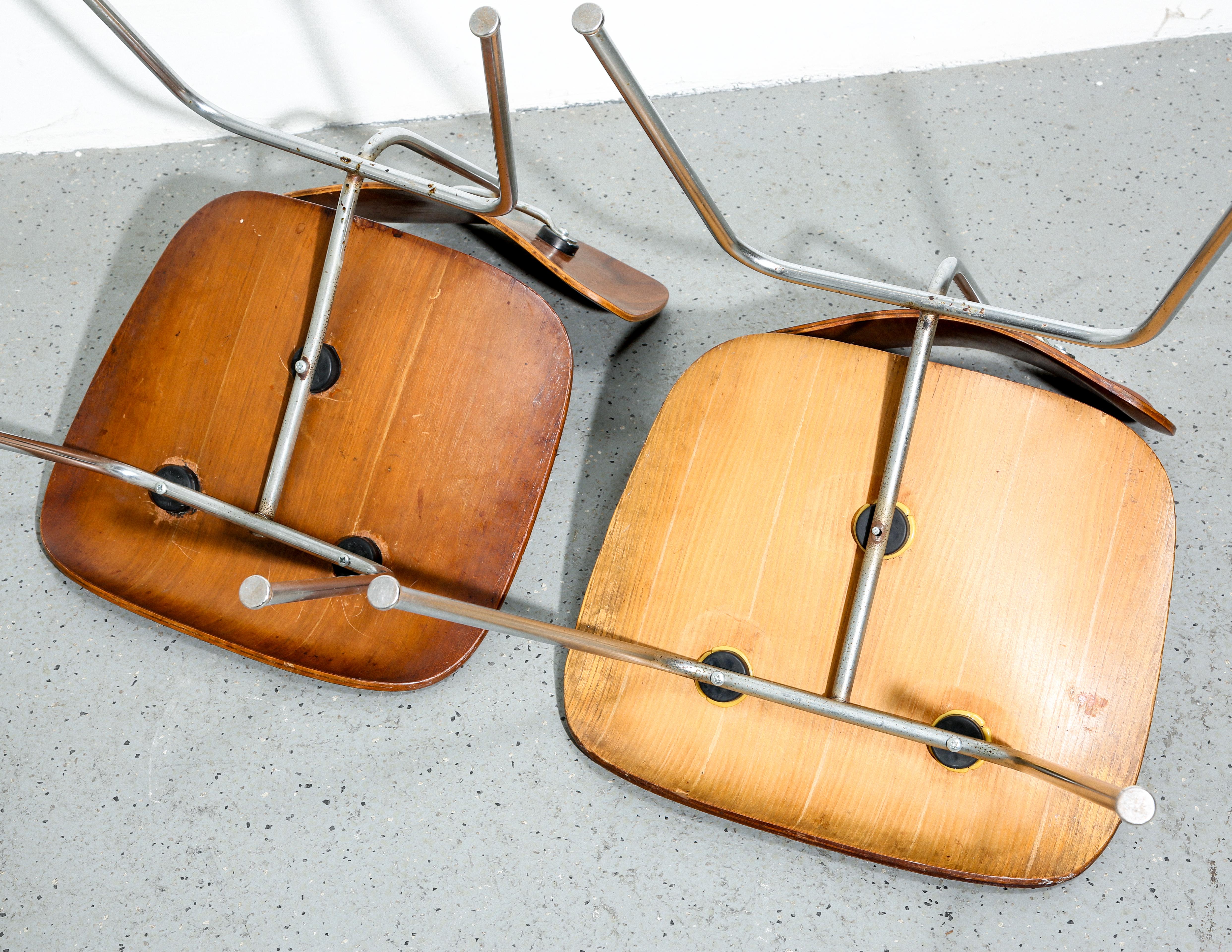 Molded Pair Of 1St Generation Eames Dcm Chairs (Evans)