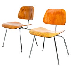 Vintage Pair Of 1St Generation Eames Dcm Chairs (Evans)