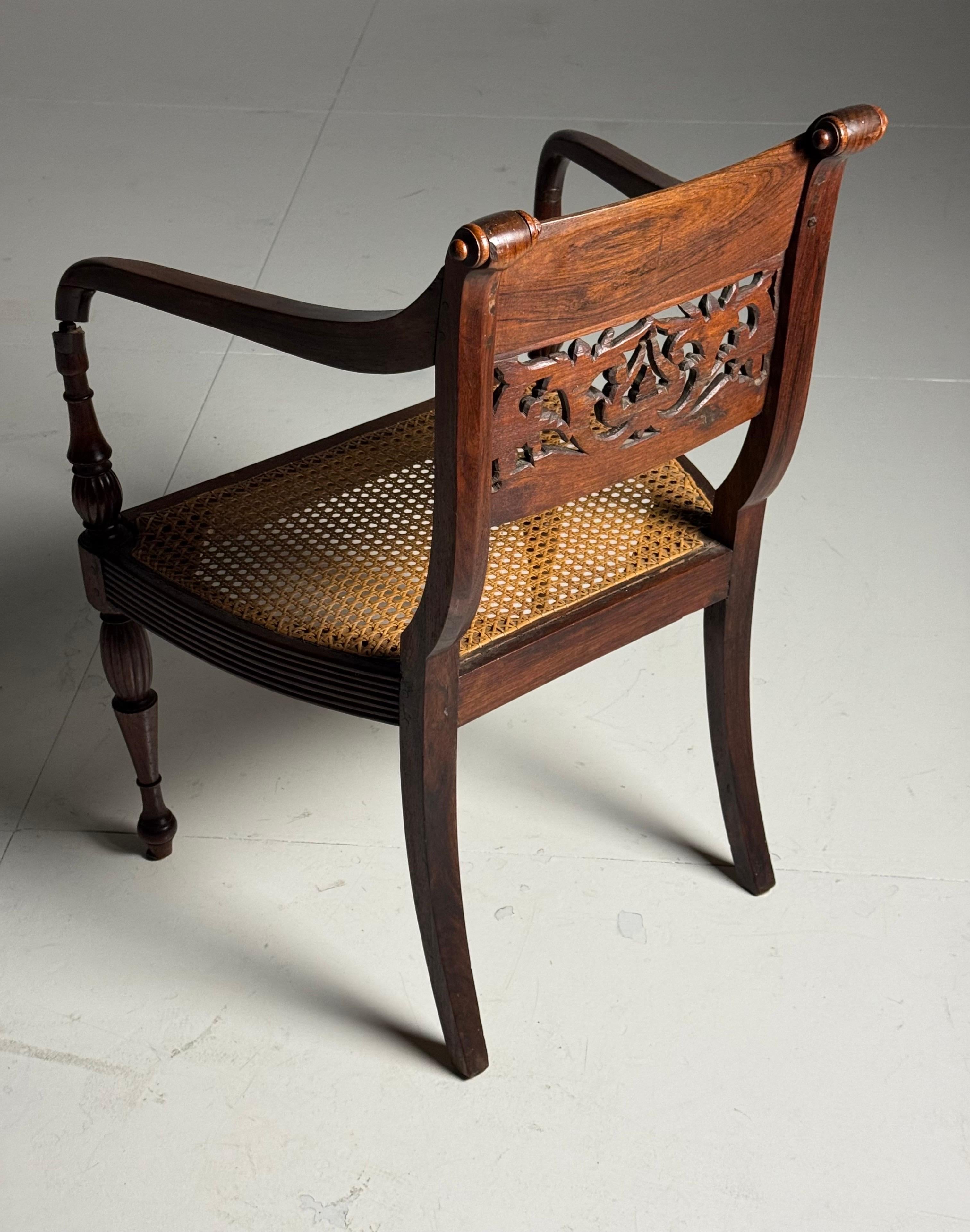 Pair of 2 19th Century Colonial Armchairs For Sale 6