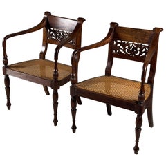 Pair of 2 19th Century Colonial Armchairs