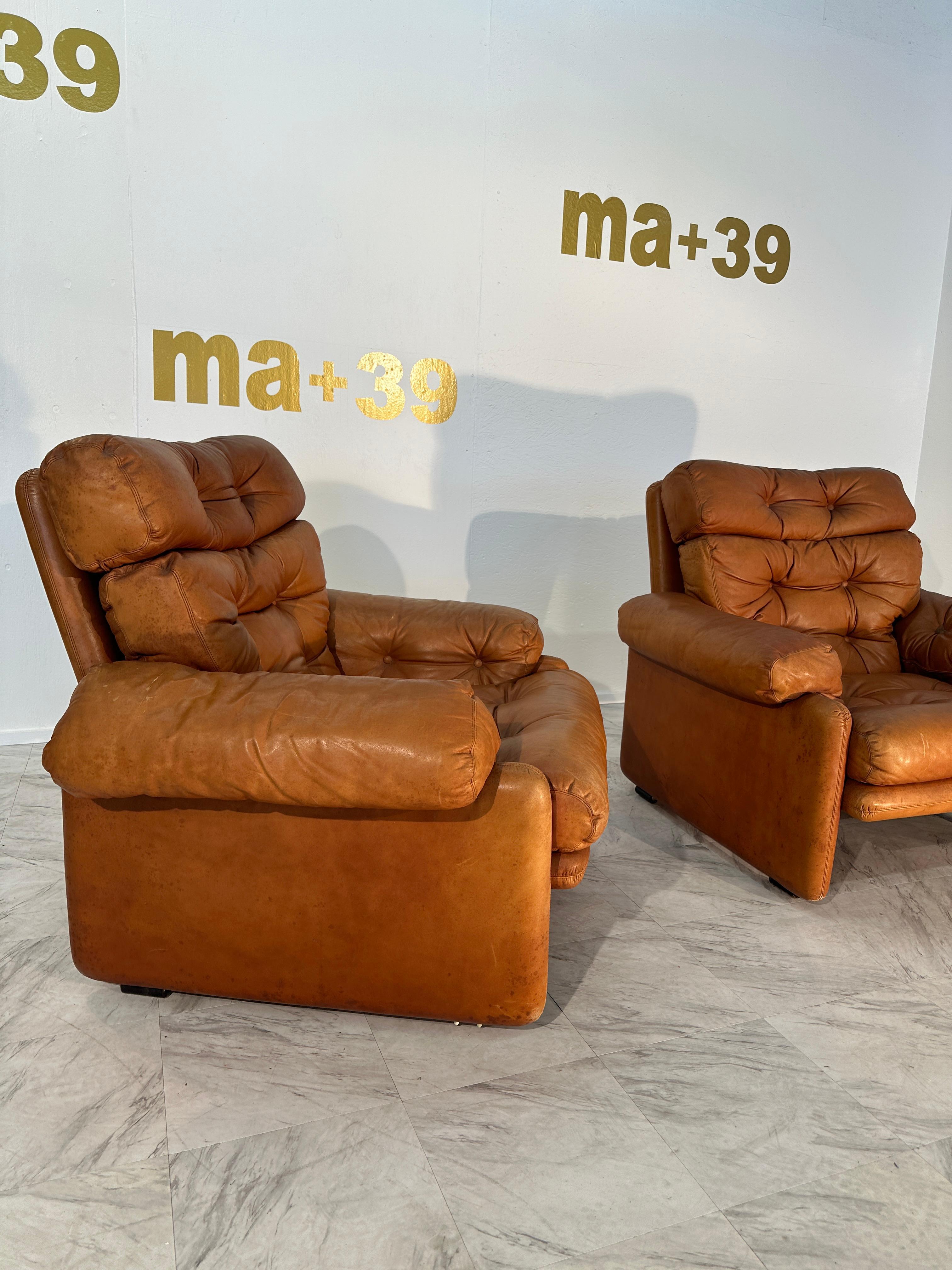 Pair of 2 Afra & Tobia Scarpa Coronado Chairs for C&B Italia 1960s For Sale 1