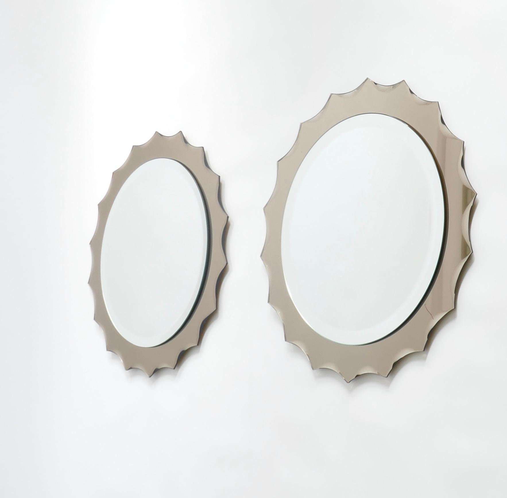 Pair of 2 Antonio Lupi Mid-Century Italian Sun Shaped Mirrors, 1960s In Good Condition In London, GB