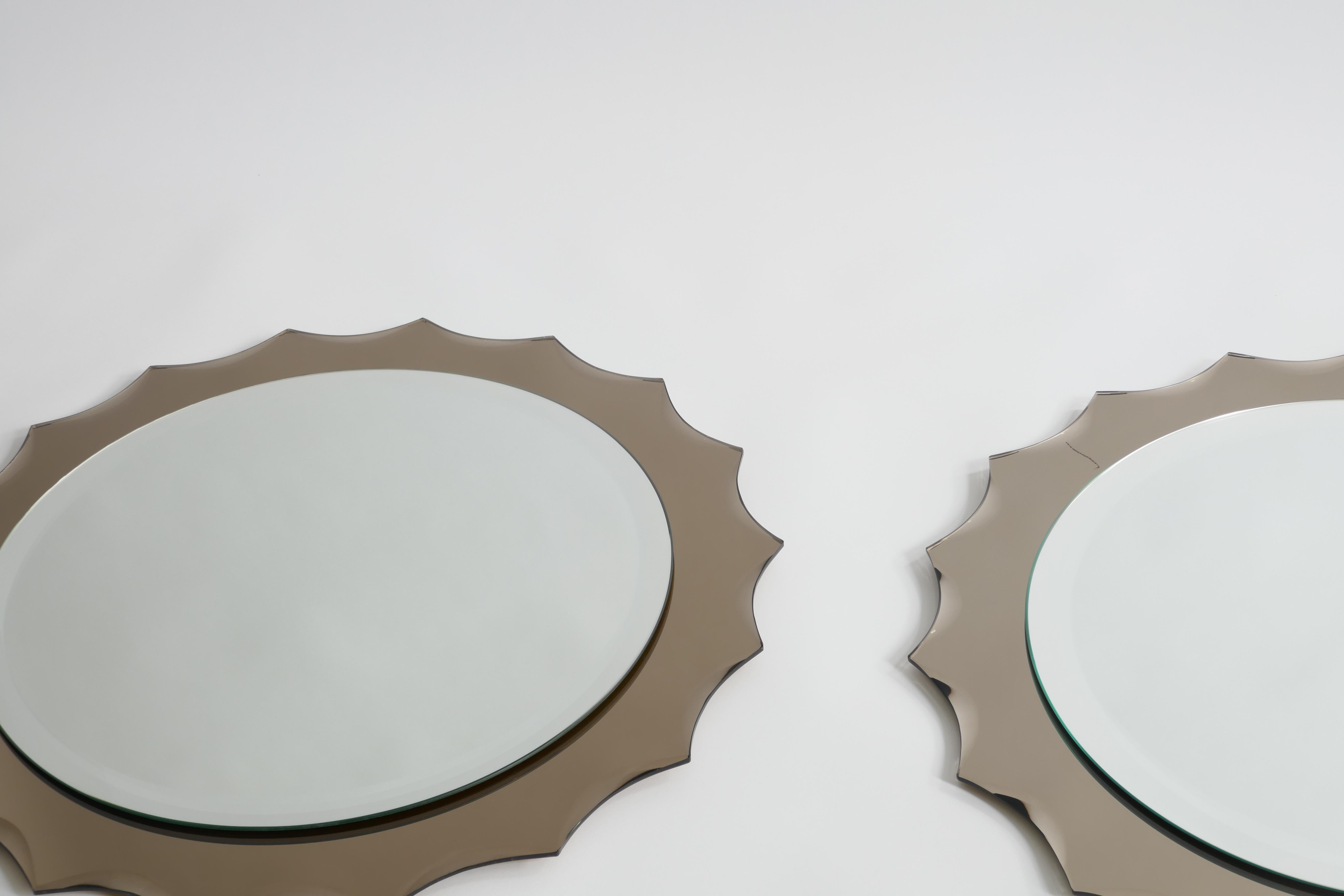 Mid-20th Century Pair of 2 Antonio Lupi Mid-Century Italian Sun Shaped Mirrors, 1960s