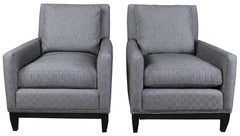 Pair of 2 Arhaus Camden Collection Modern Club Lounge Armchairs Grey Nailhead