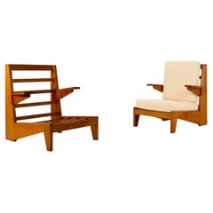Pareja de 2 sillones de Bernard Durussel, Francia, 1948 - Tela a elegir