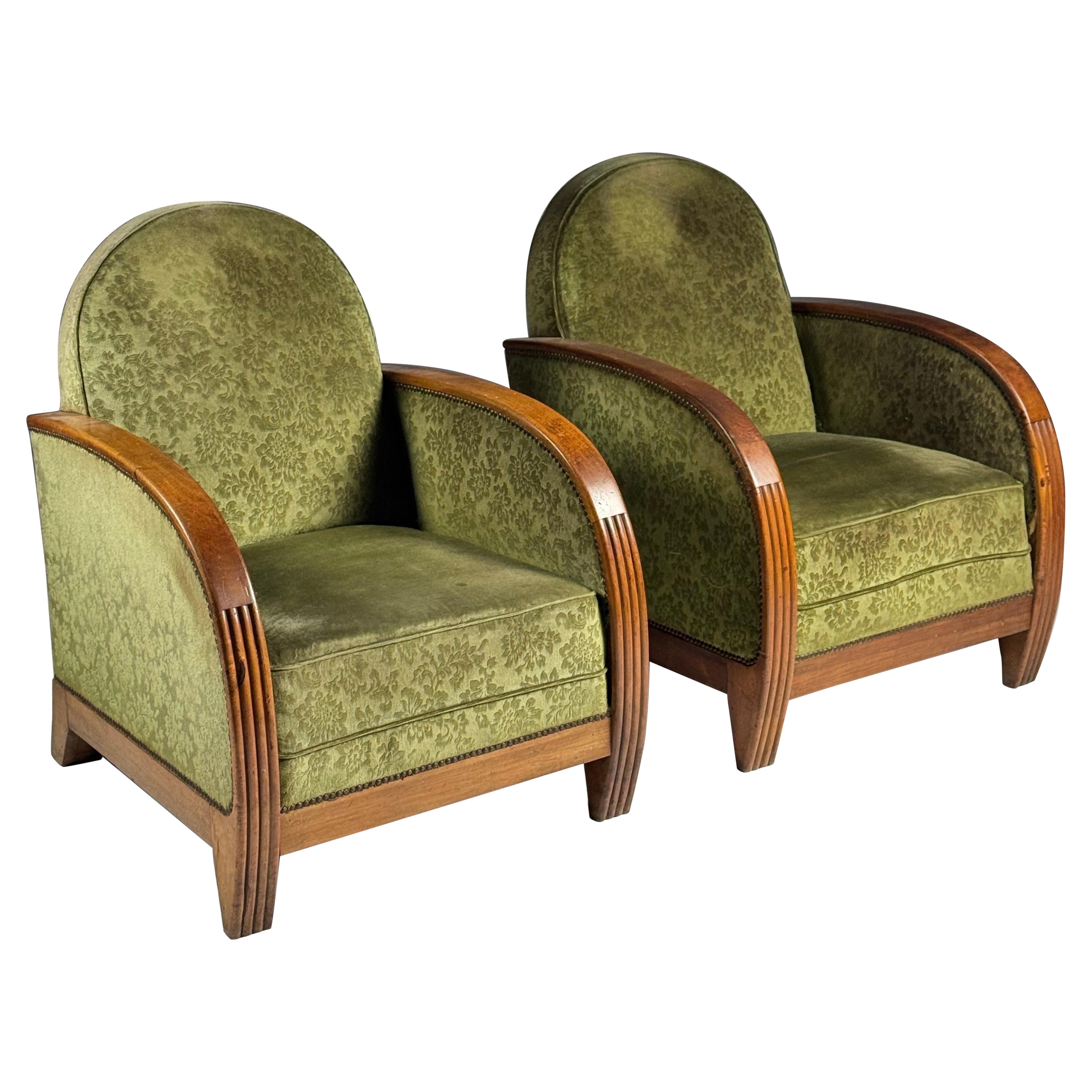 Pair of 2 Art Deco Clubchairs 1940