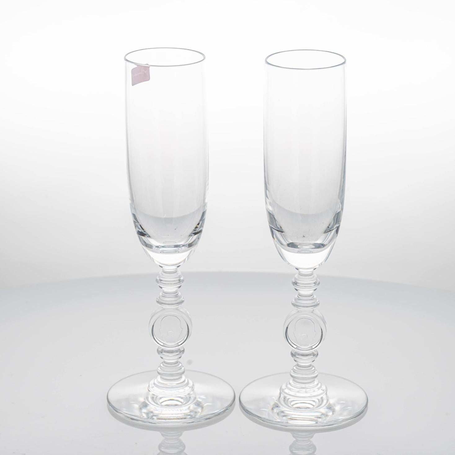 Paar von 2 Baccarat Kristallgläsern, Marcel Wanders, Frankreich (Ende des 20. Jahrhunderts) im Angebot