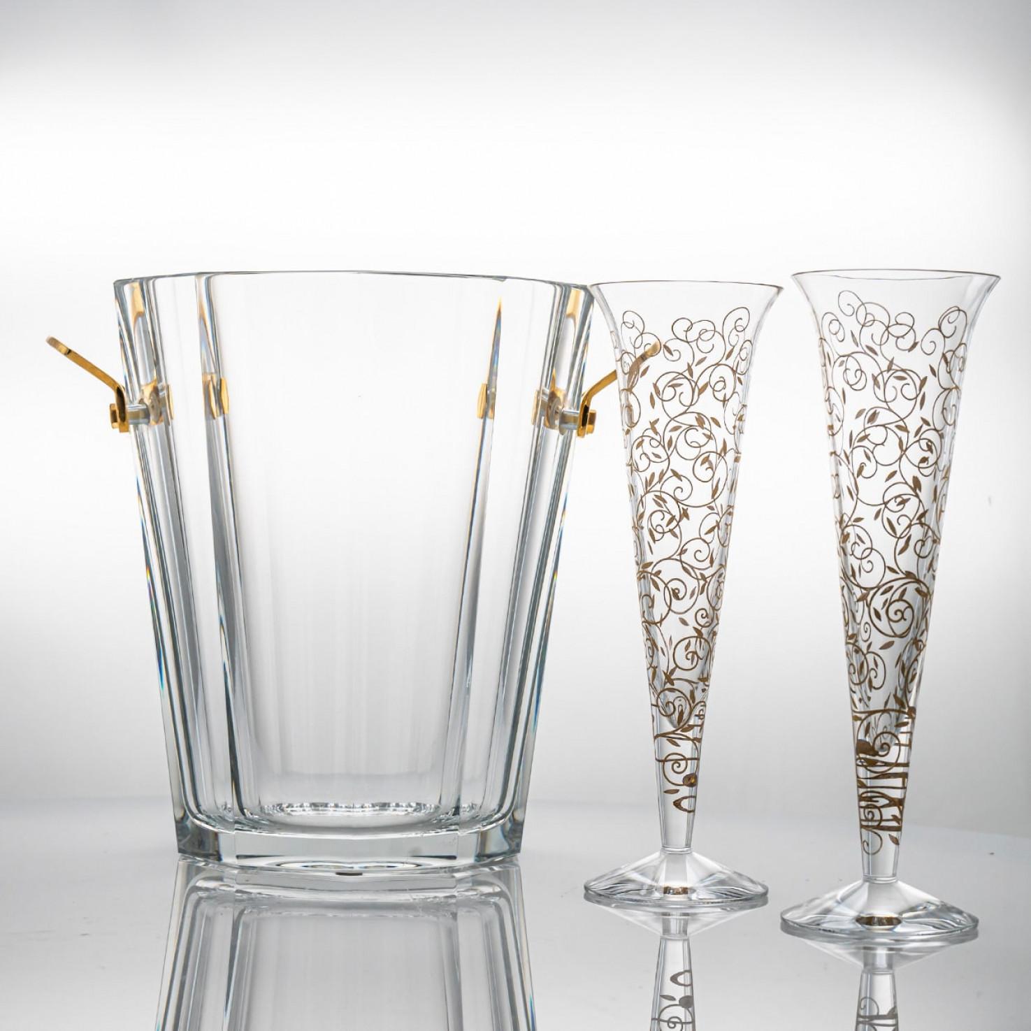 Paar von 2 Baccarat Kristallgläsern mit Weinkühler, Frankreich im Angebot 3