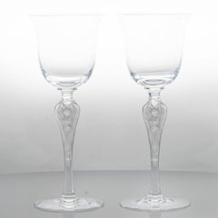 Pair of 2 Baccarat Crystal Wine Glasses, France