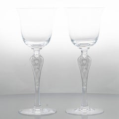 Paar von 2 Baccarat Kristall Weingläsern, Frankreich