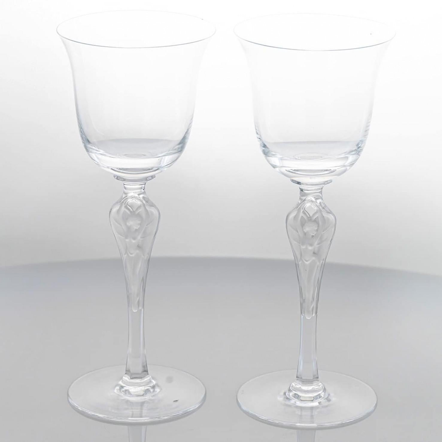 Paar von 2 Baccarat Kristall Weingläsern, Frankreich im Zustand „Gut“ im Angebot in Rijssen, NL