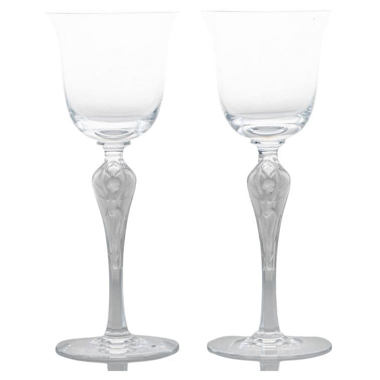 Paar von 2 Baccarat Kristall Weingläsern, Frankreich