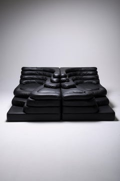 Paire de 2 "Terrazza" noirs par Ubald Klug pour De Sede, 1970