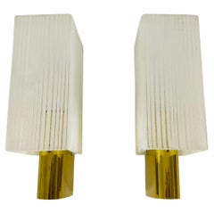 Pair of 2 Brass and Glass Sconces, 1960s, Germany