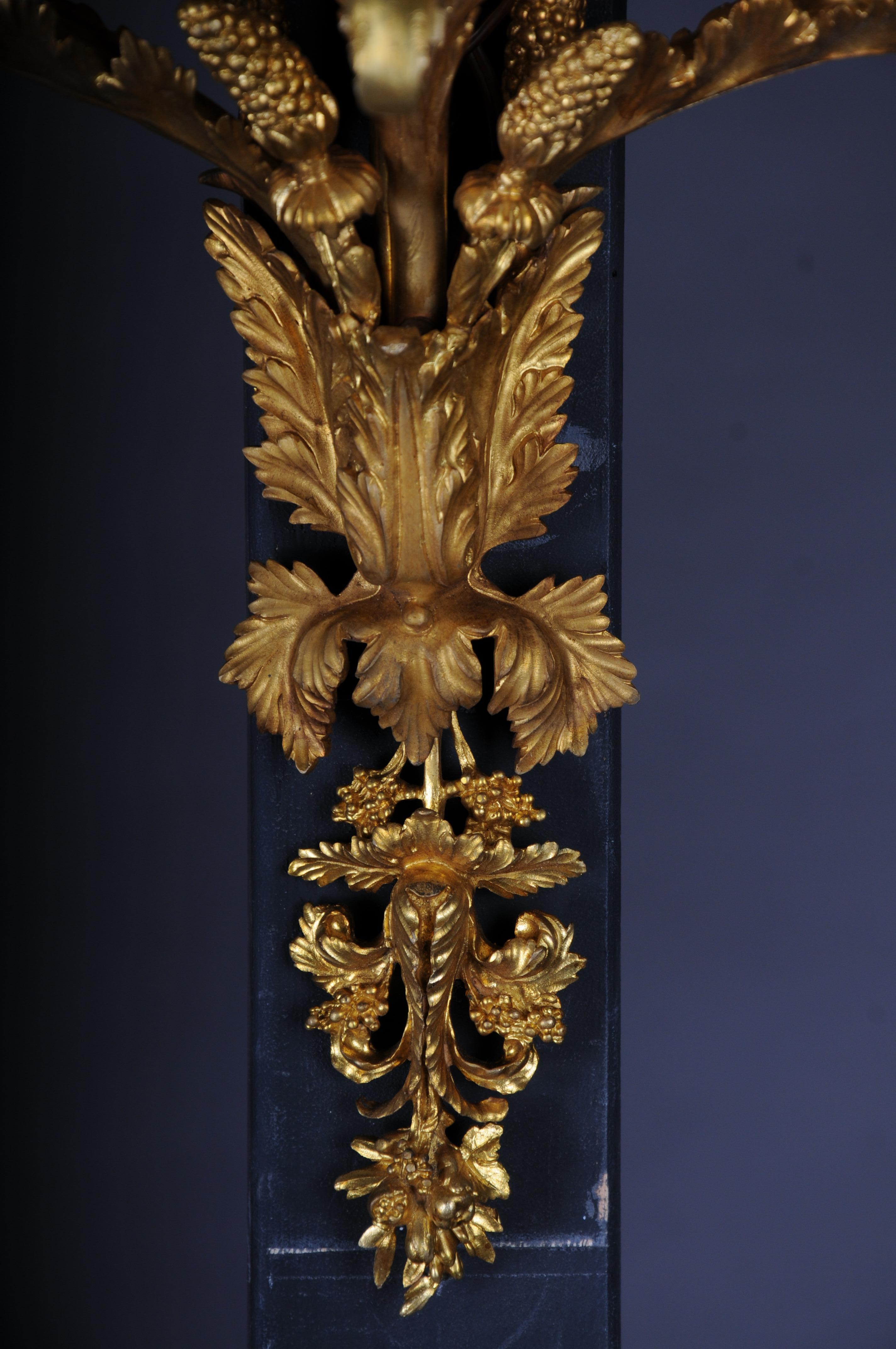 20th Century Pair of (2) bronze magnificent sconces, gilded in Louis XV For Sale