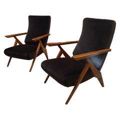 Pair of 2 Carlo Mollino for Antonio Gorgone Armchairs, 1950s