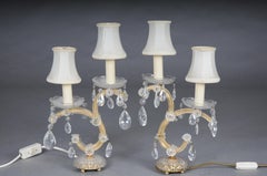 Paar (2) klassische Kristalltischlampen, Maria Theresia, 20. Jahrhundert.