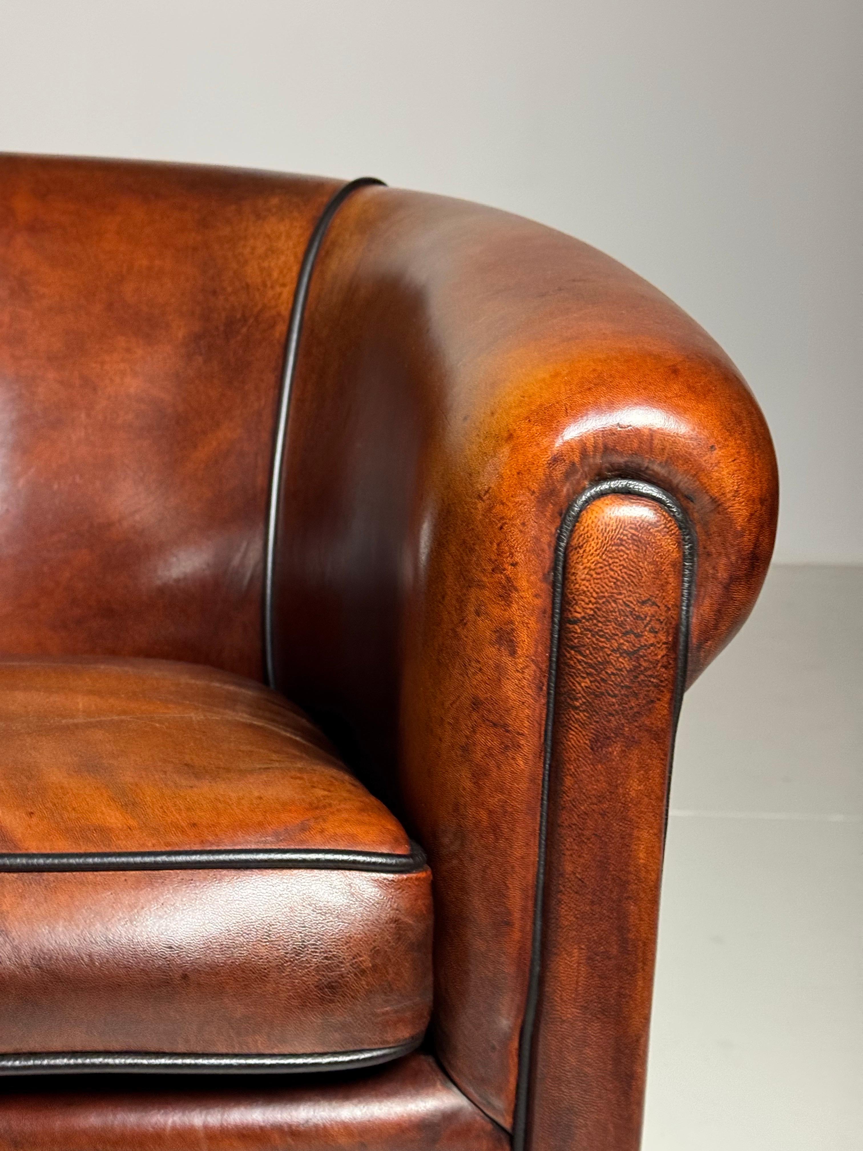 Paire de 2 fauteuils club hollandais en peau de mouton en vente 13