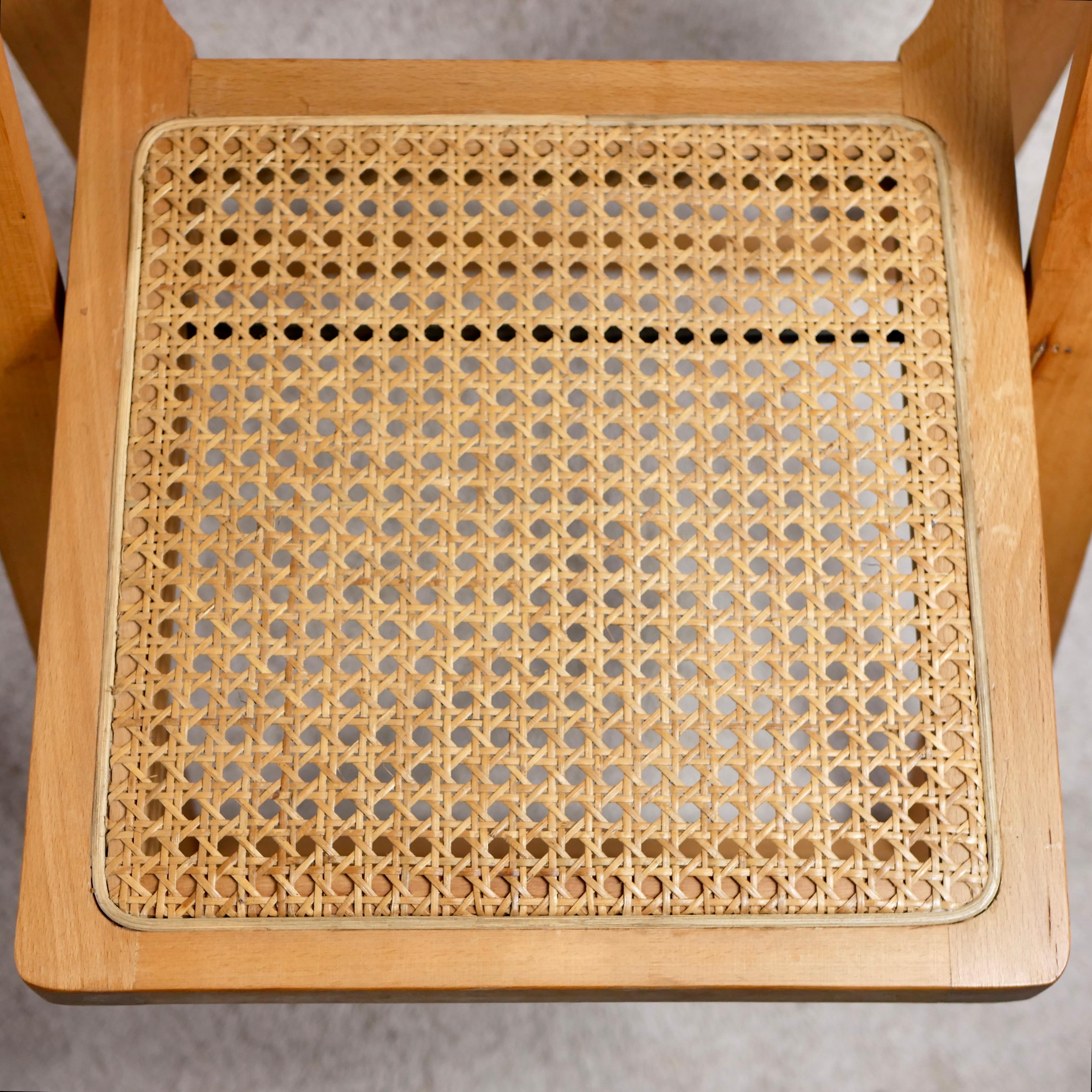 Pair of 2 Folding Cane Chairs by Aldo Jacob, Made in Yougoslavia in the 1960s 2