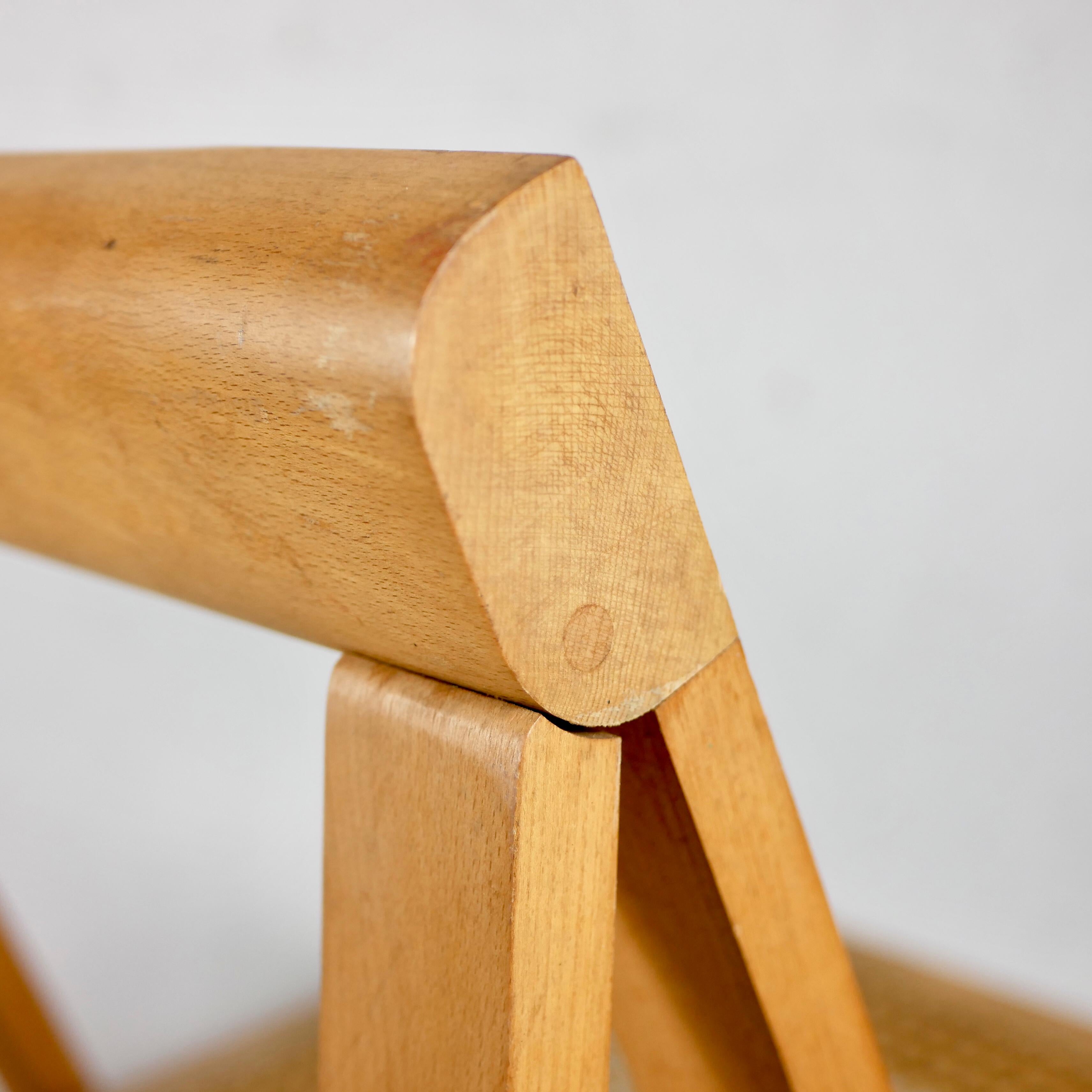 Pair of 2 Folding Cane Chairs by Aldo Jacob, Made in Yougoslavia in the 1960s 4