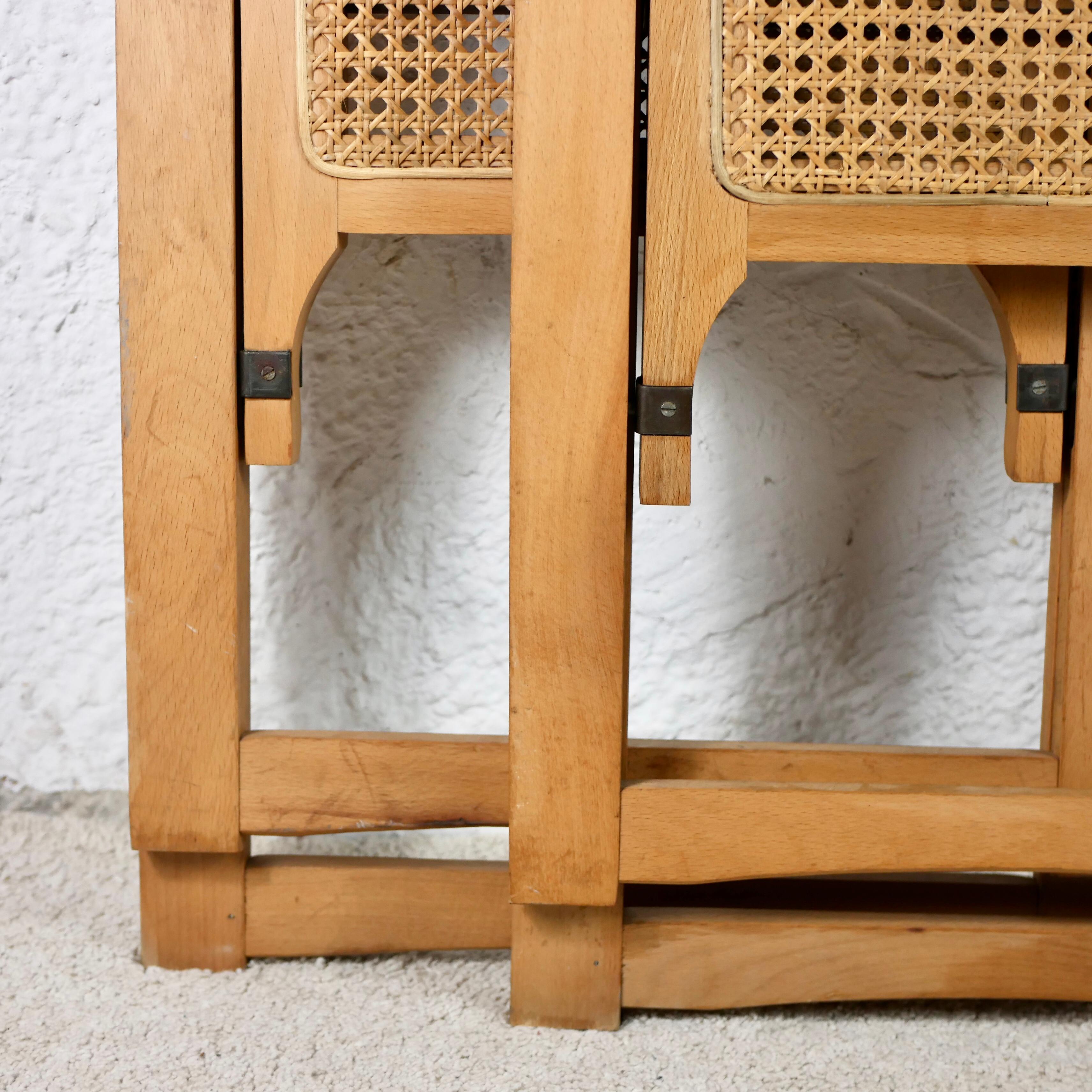 Pair of 2 Folding Cane Chairs by Aldo Jacob, Made in Yougoslavia in the 1960s 9