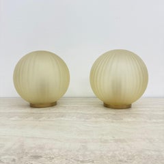 Pair of 2 glass swirl lamp , 1970 Italy