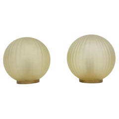 Pair of 2 glass swirl lamp , 1970 Italy