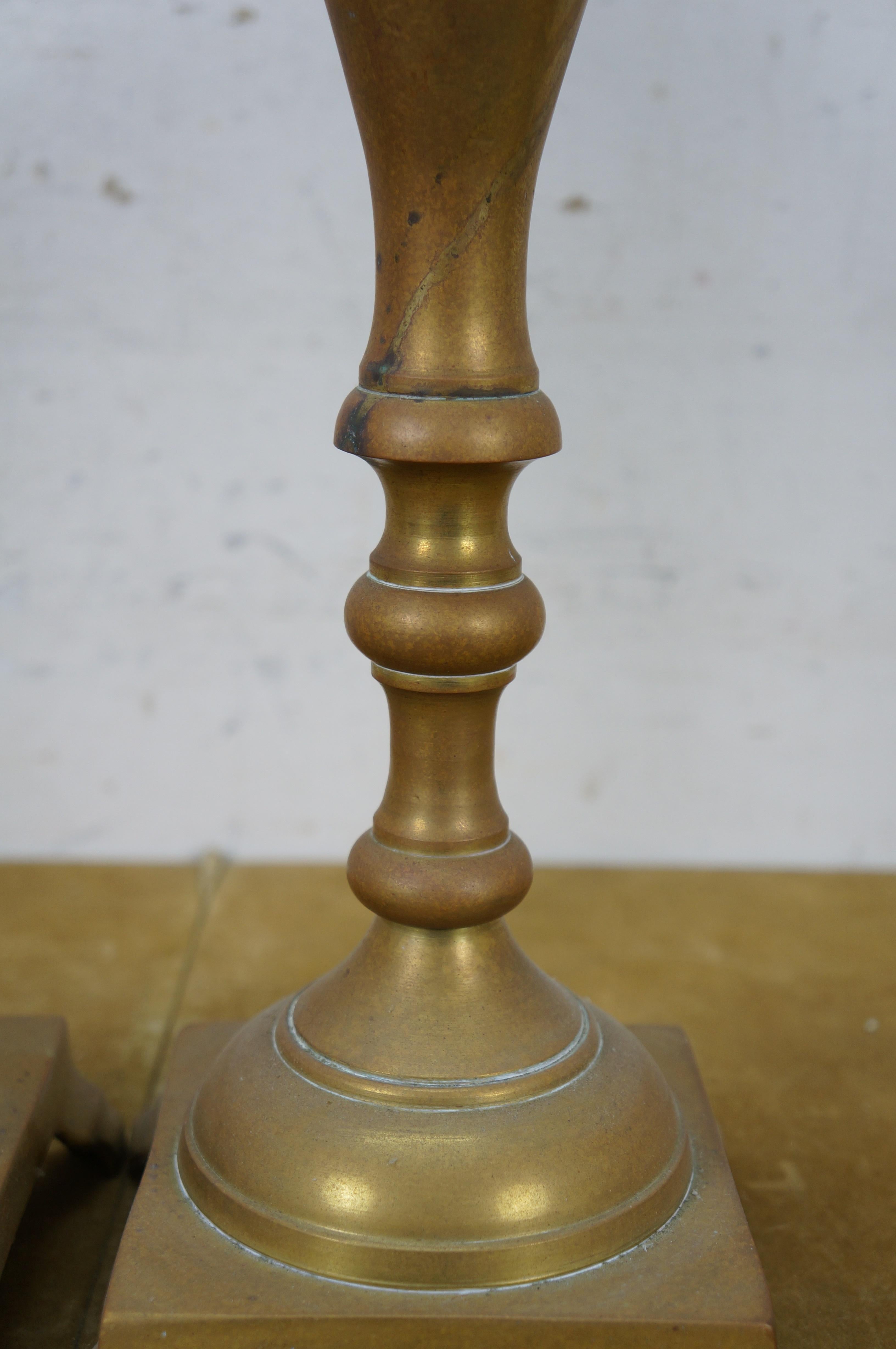 Ottone Coppia di 2 candelabri a cono in ottone massiccio Portacandele da 18 pollici in vendita