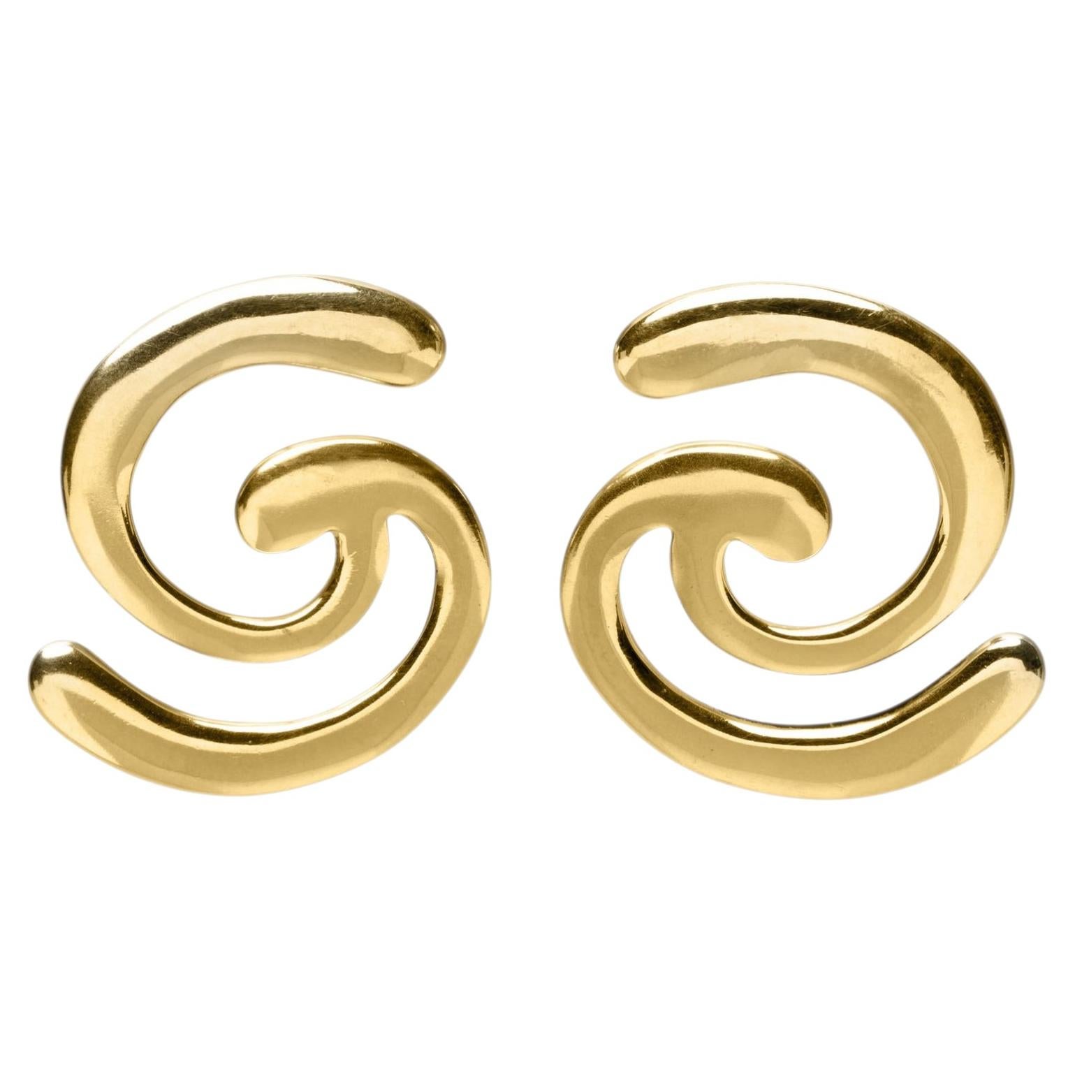 Paire de 2 boucles d'oreilles « Hera » en vermeil doré par Aur Studio en vente