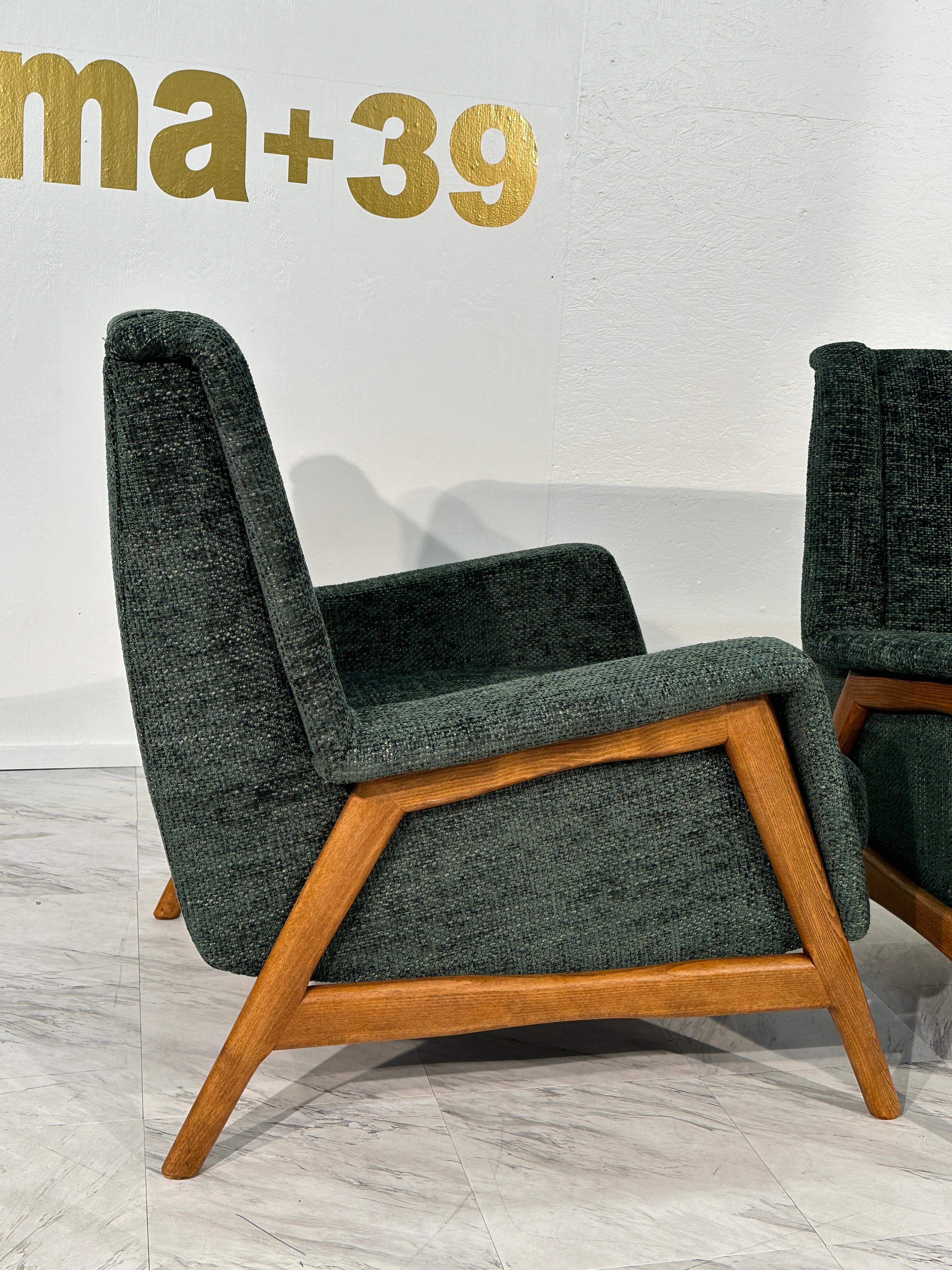 Fin du 20e siècle Paire de 2 fauteuils italiens contemporains 1970 en vente