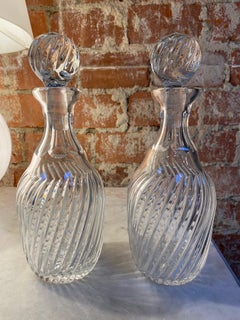 Pair of 2 Italian Crystal Bottle 1950s