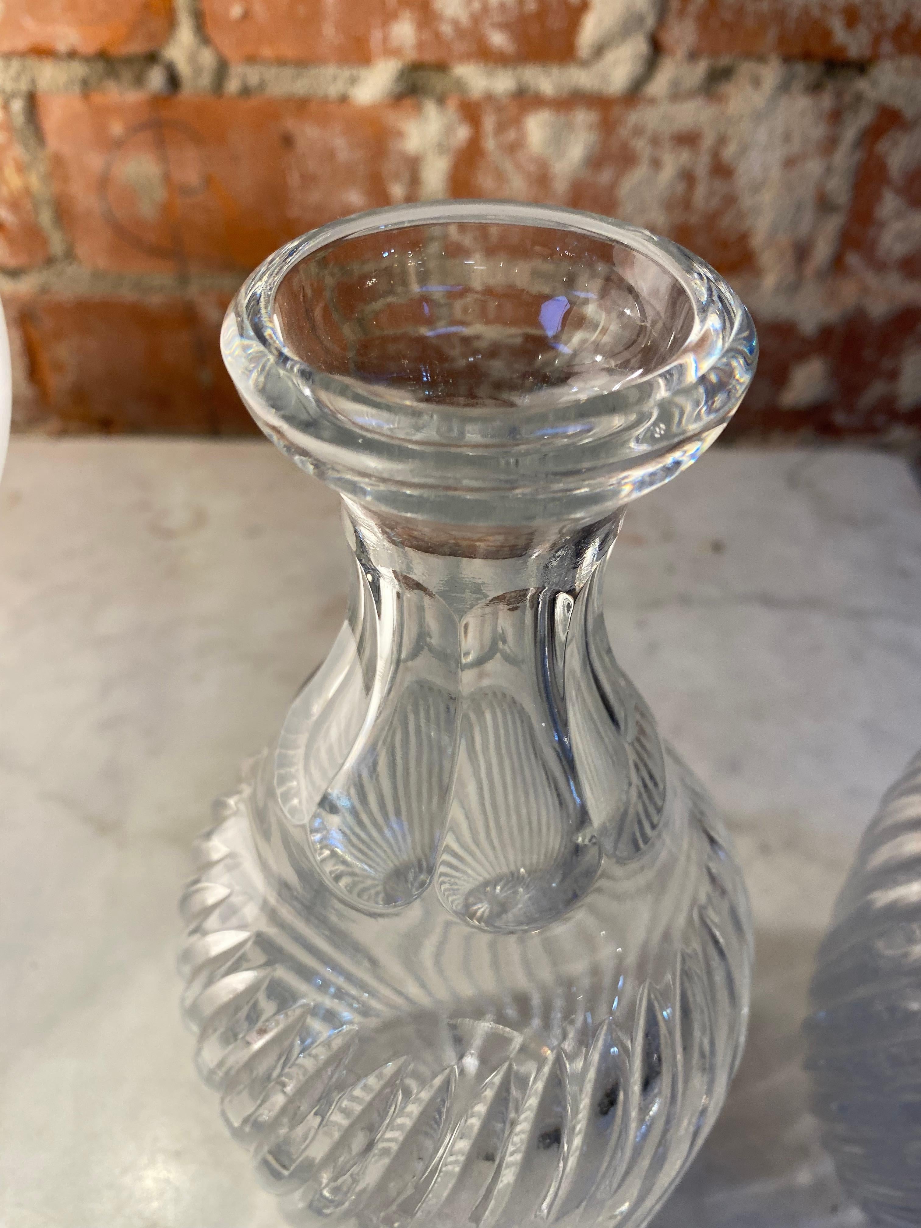 Pair of 2 Italian Crystal Bottle 1950s For Sale 3