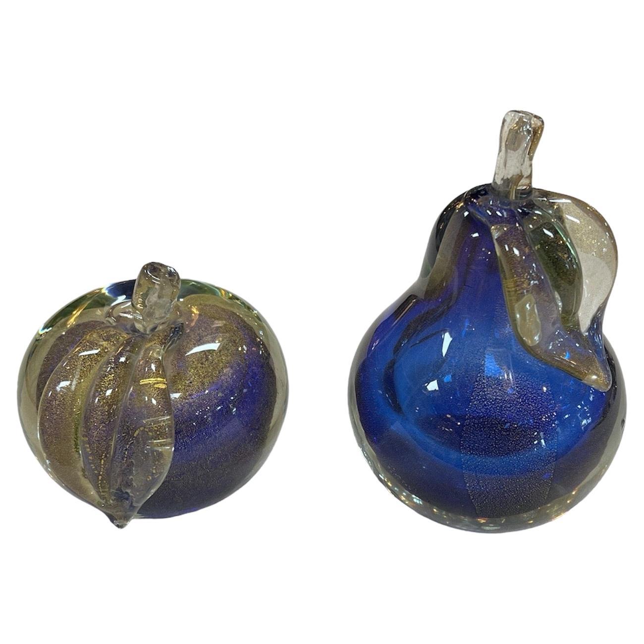 Pair of 2 Italian Decorative Murano " Fruit" Object 1960 For Sale
