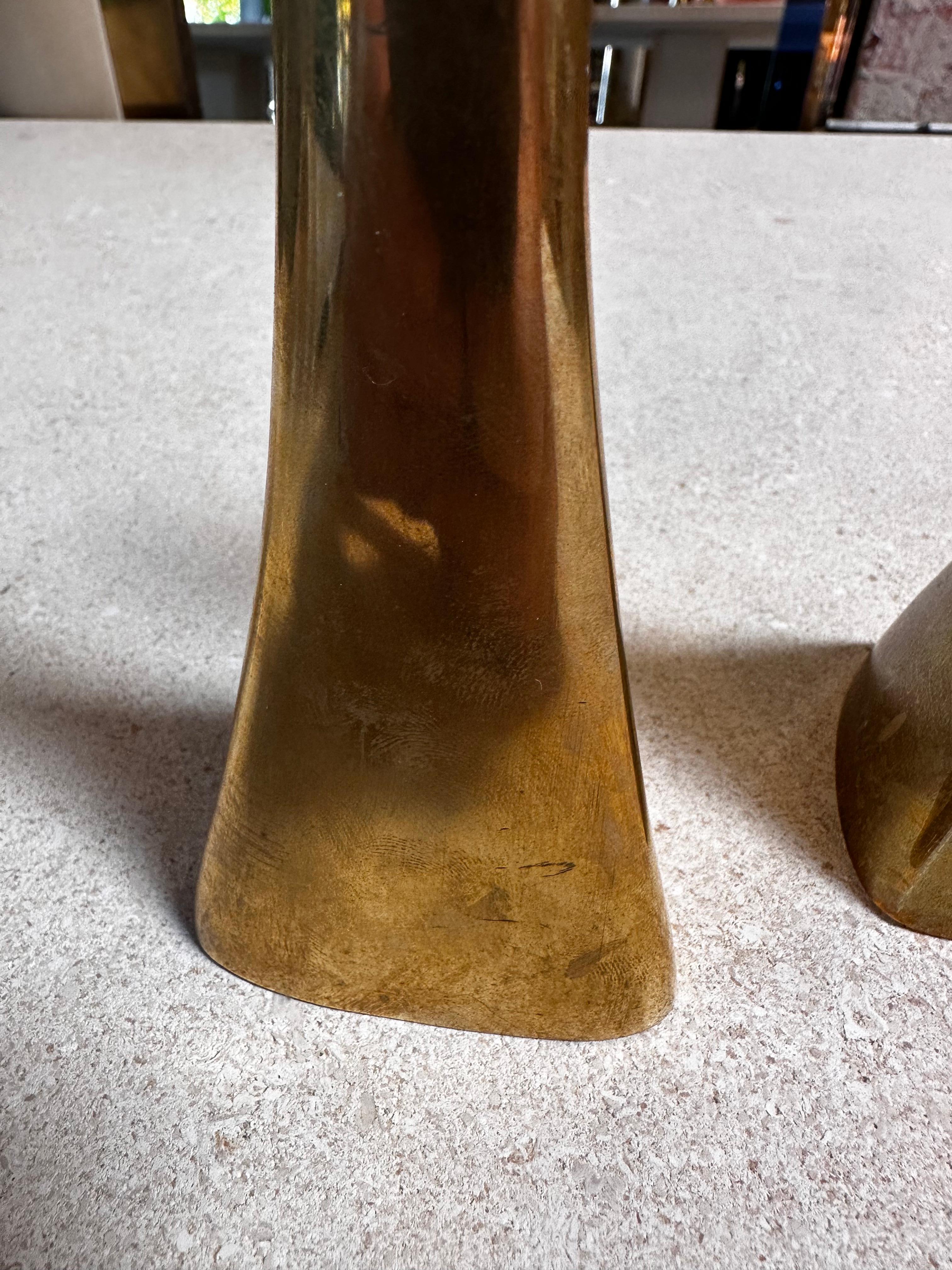 Brass Pair of 2 K-E Ytterberg, Candlesticks for Bca Eskilstuna, Sweden, 1950s