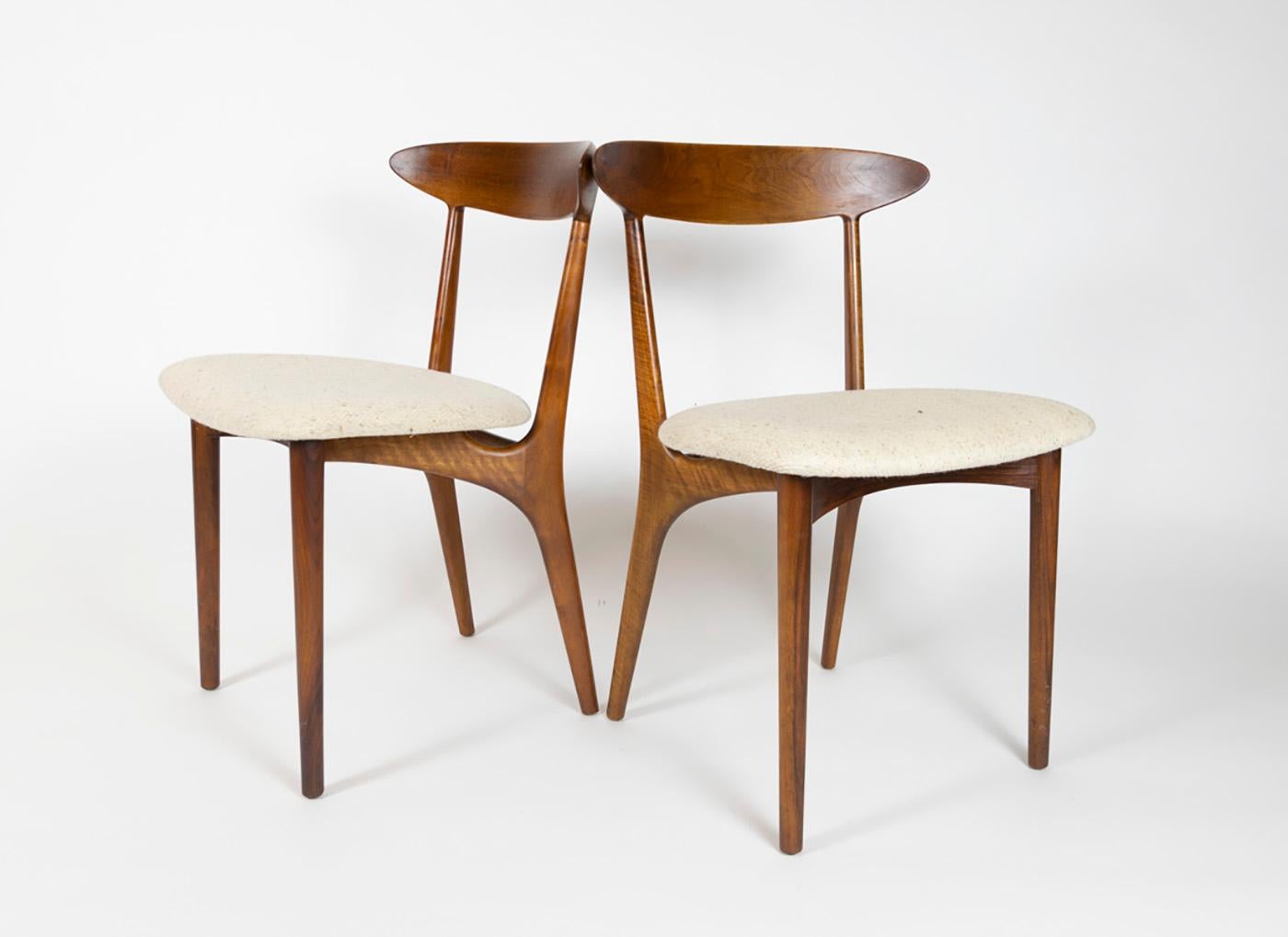Mid-Century Modern Pair of 2 Kurt Ostervig Dining Chairs for Brande Mobelfabrik, Denmark, 1960s For Sale