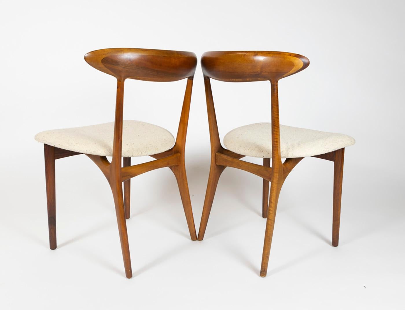 Danish Pair of 2 Kurt Ostervig Dining Chairs for Brande Mobelfabrik, Denmark, 1960s For Sale