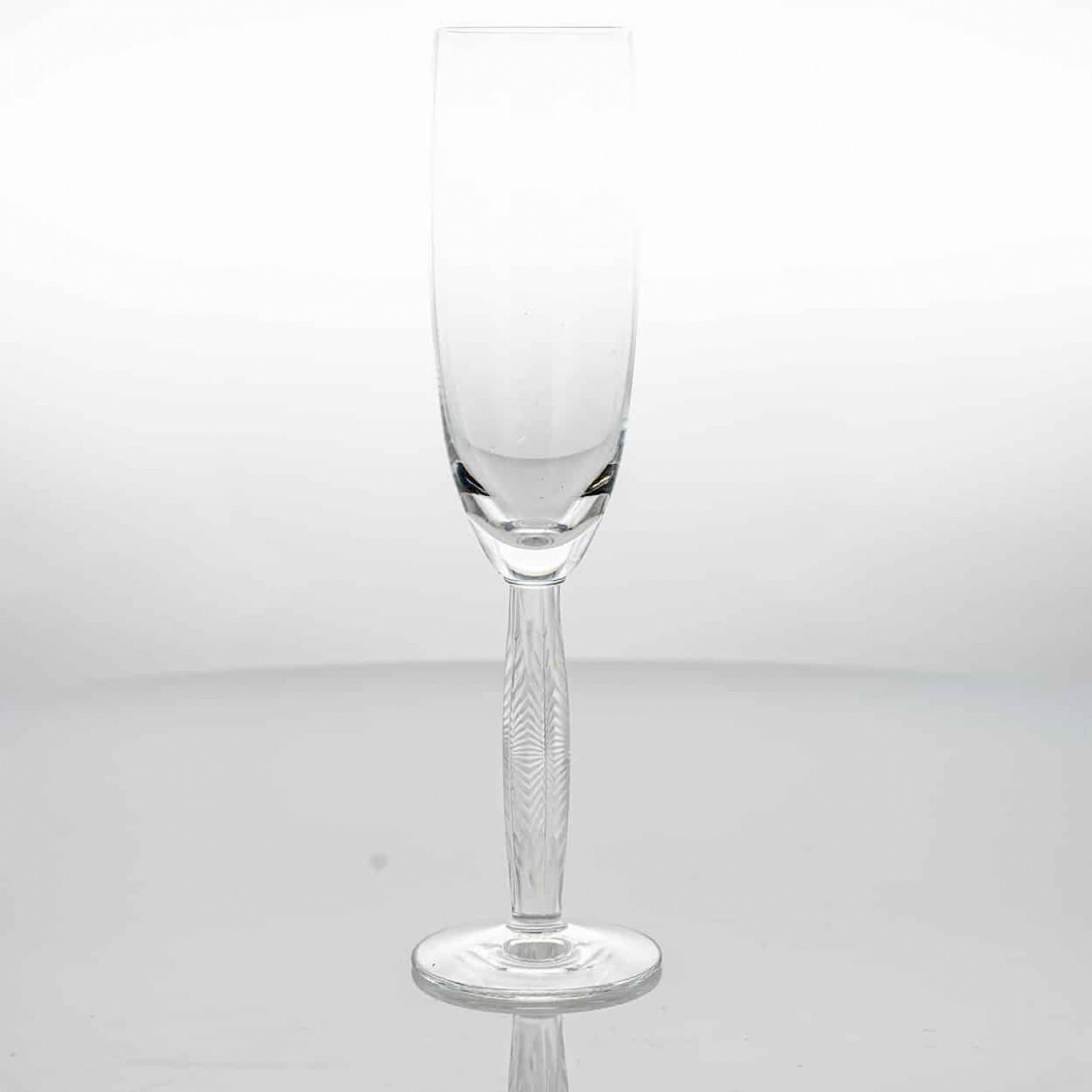 Paar von 2 Lalique Kristall Champagnergläser, Frankreich (Sonstiges) im Angebot