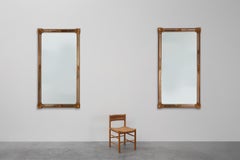 Pair of 2 Large 20th century rectangle gilded Deknudt mirrors in Baroque style