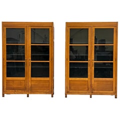 Pair of 2 Large Oak Art Deco style bookcases