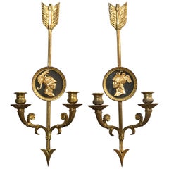 Pair of 2-Light Empire Style Sconces
