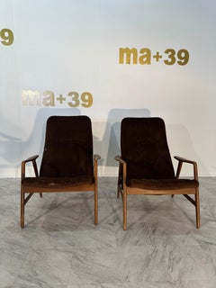 Pair of 2 Mid Century Italian Armchair by Gio Ponti 1960 Parco dei Principi Rome
