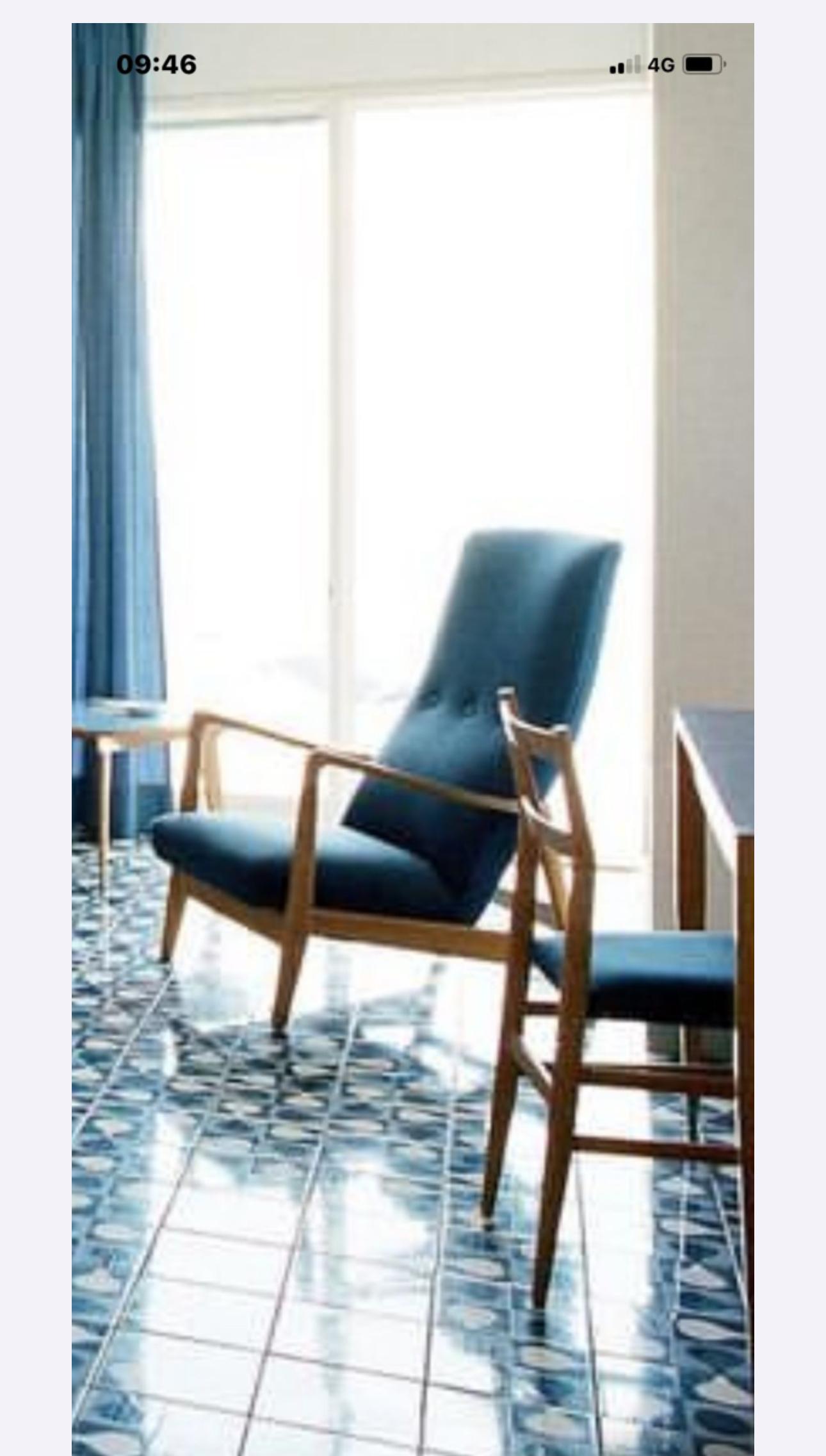 Paire de 2 fauteuils italiens du milieu du siècle par Gio Ponti 1960 Parco dei Principi Rome en vente 4