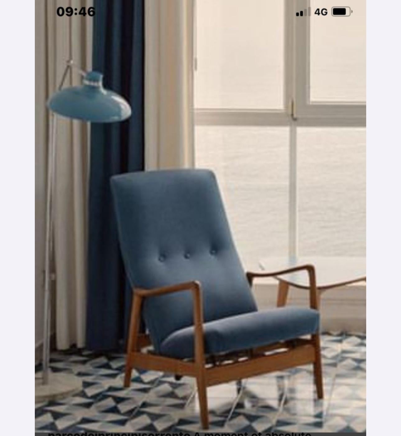 Paire de 2 fauteuils italiens du milieu du siècle par Gio Ponti 1960 Parco dei Principi Rome en vente 5