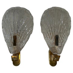Coppia di 2 lampade di Murano e ottone della metà del secolo scorso 1960