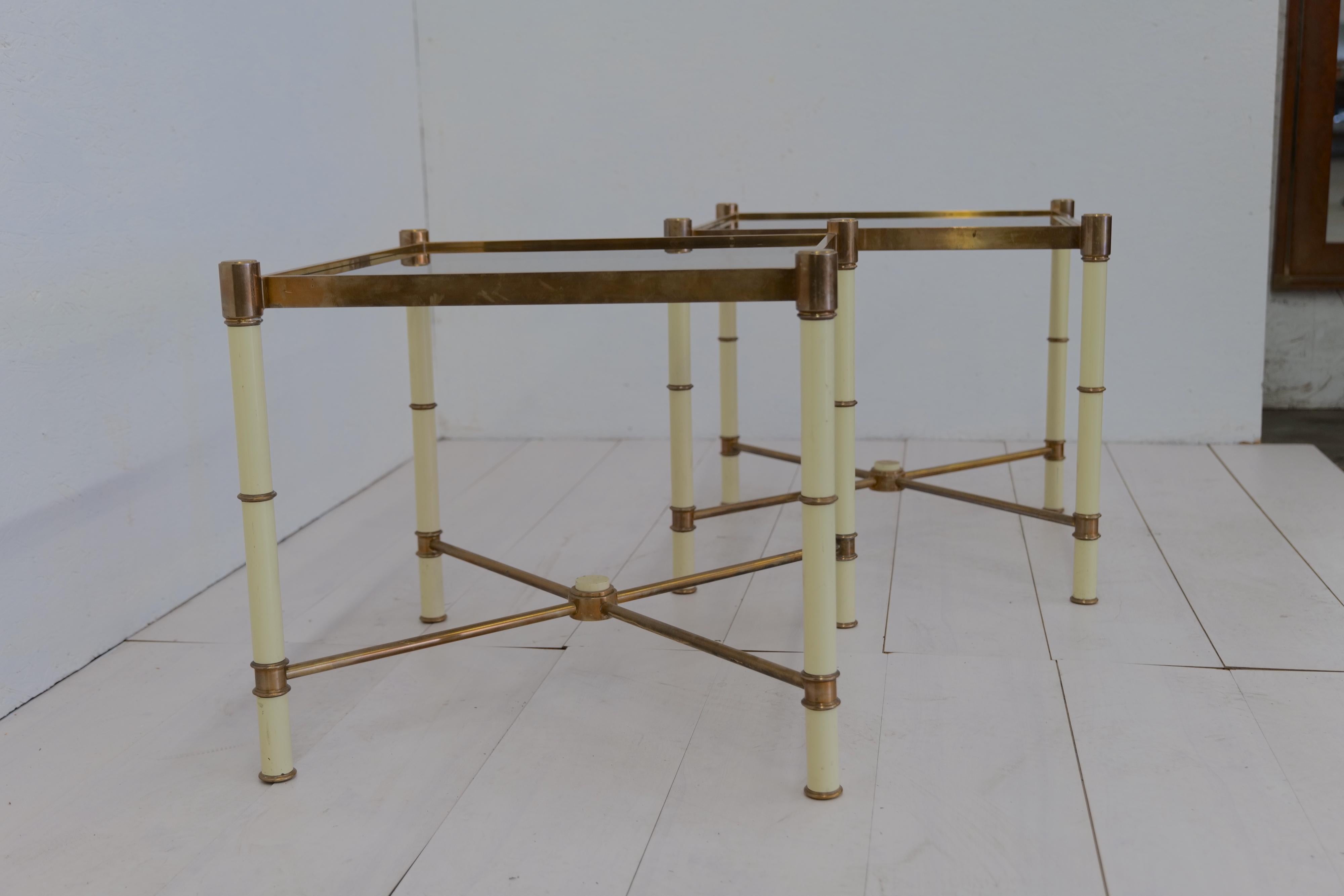 Mid-Century Modern Pair of 2 Midcentury Side Tables, 1980s For Sale