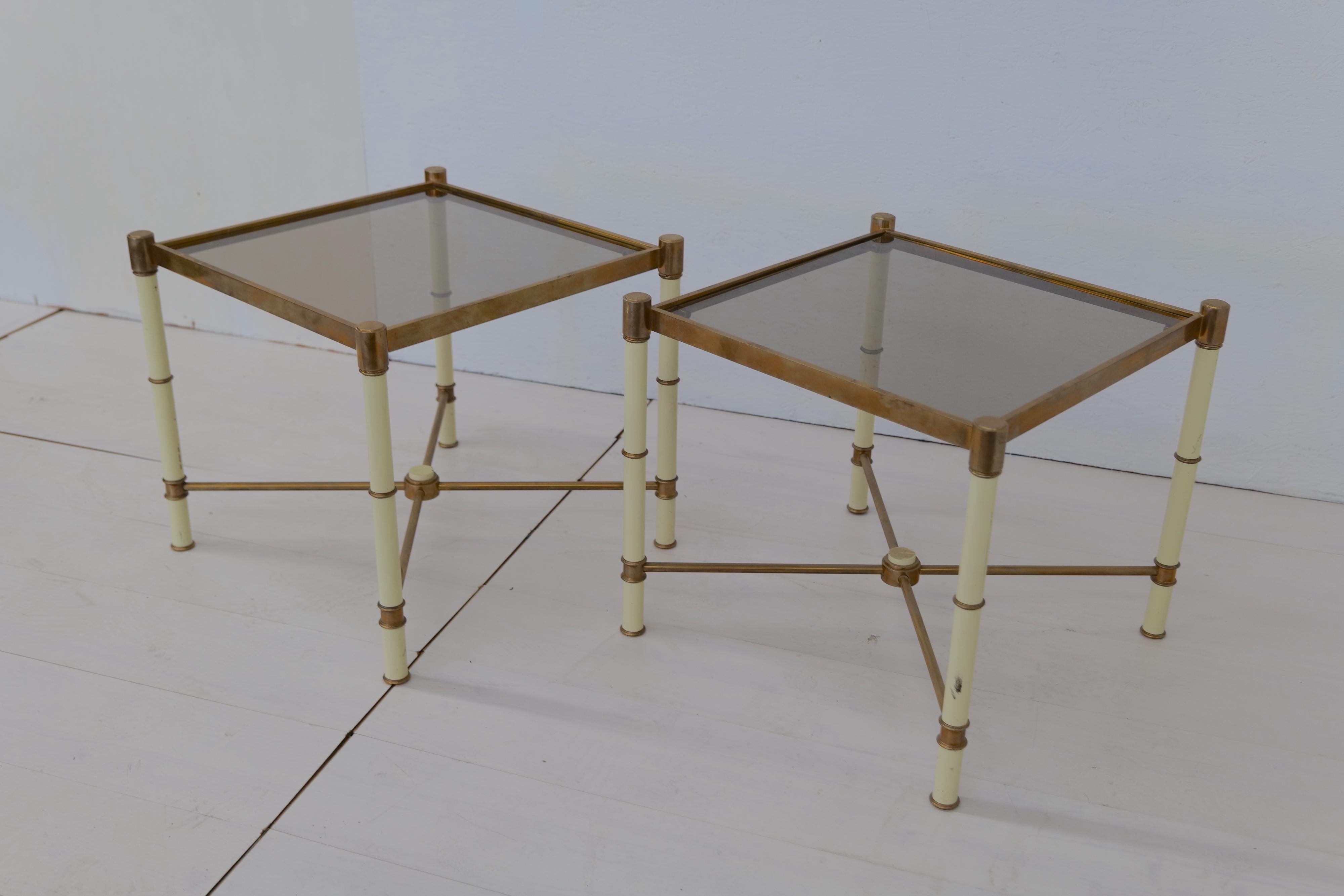 Pair of 2 Midcentury Side Tables, 1980s For Sale 1