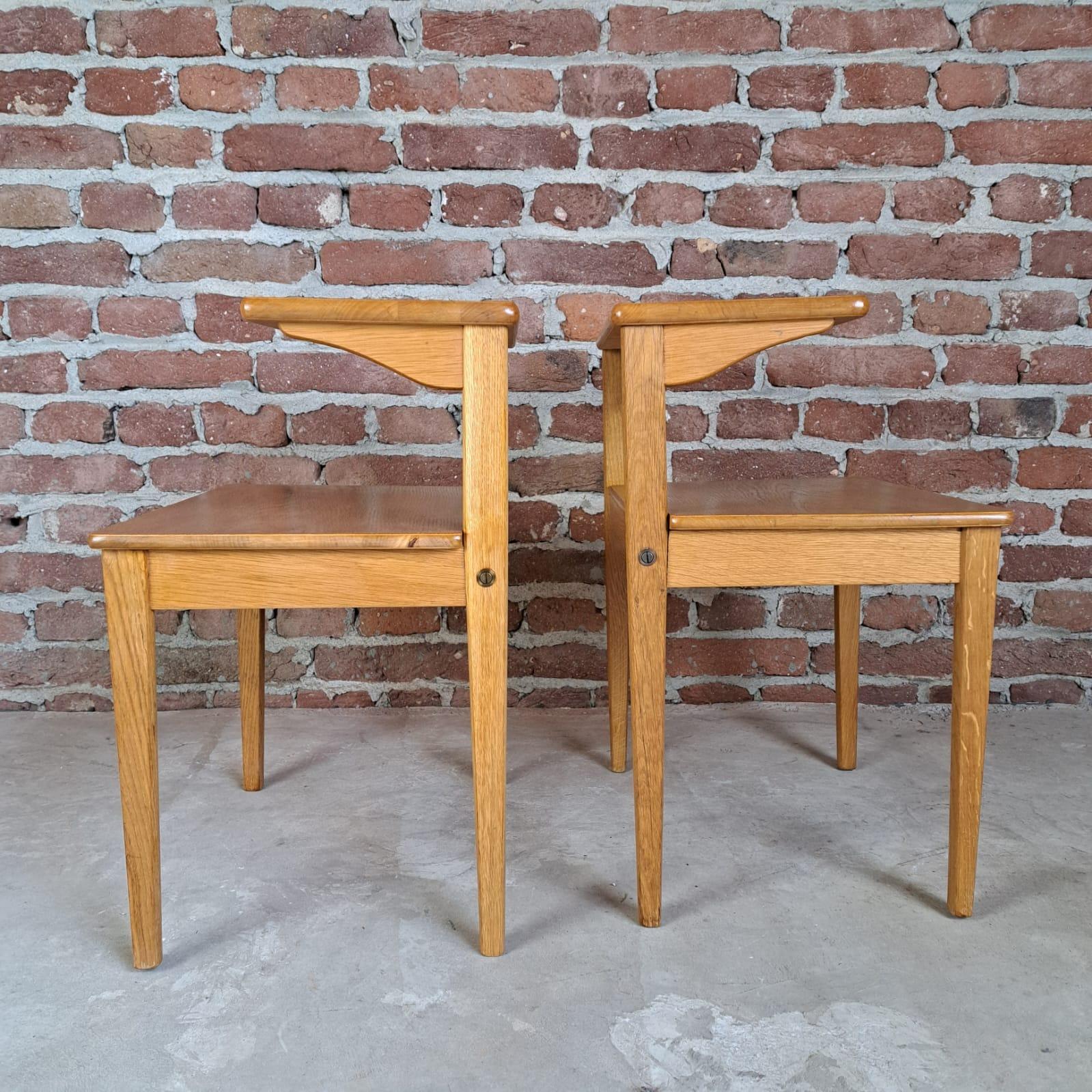Paire de 2 tables de nuit avec tiroir en teck Wod, Danemark, 1960 Bon état - En vente à Torino, IT