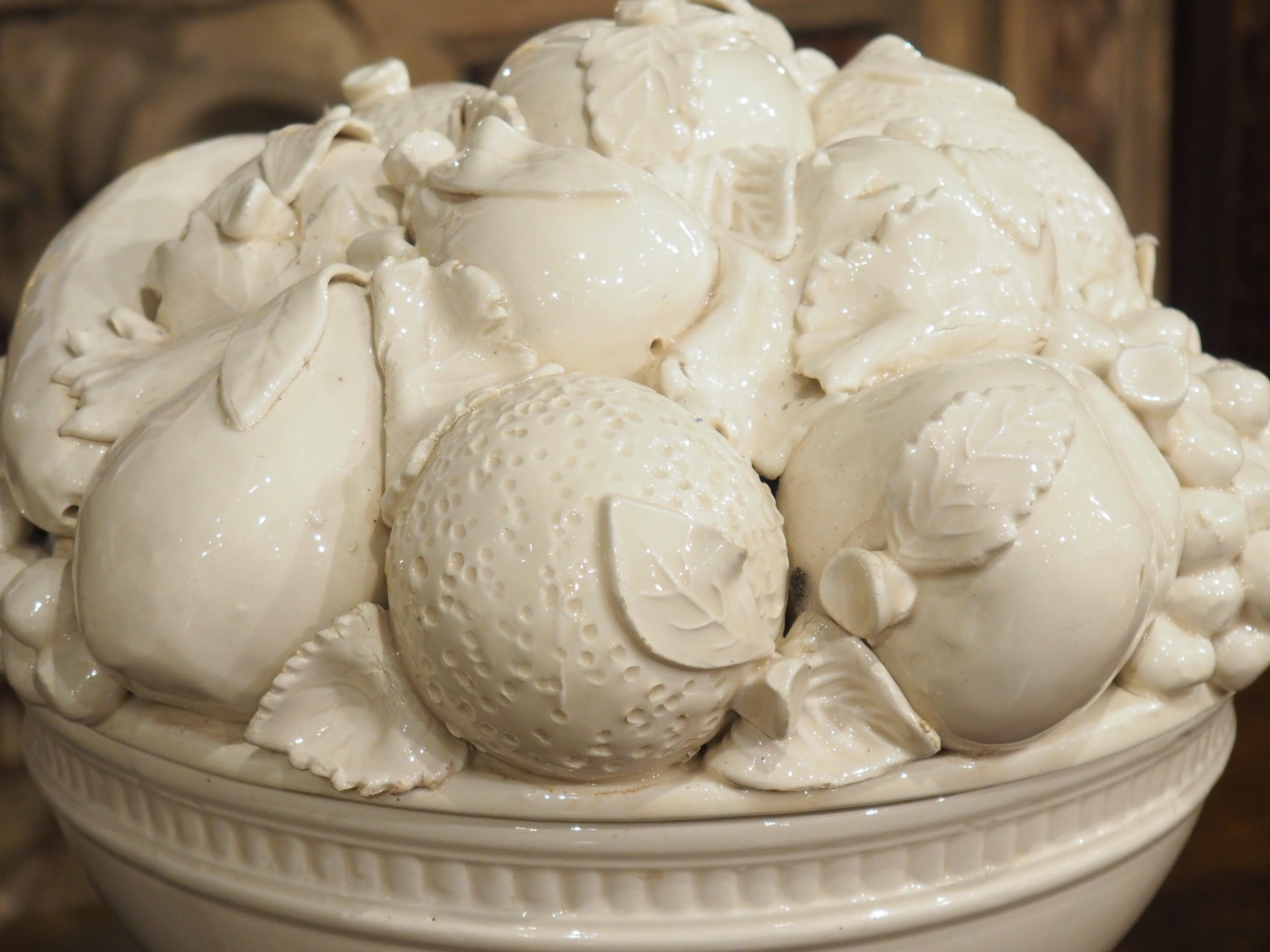 Pair of 2-Piece Italian Creamware Fruit Bowls, 20th C 2